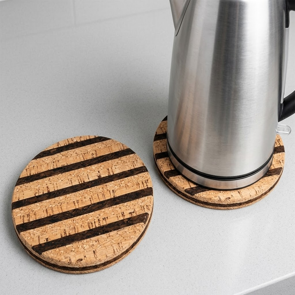 PAIVI Striped Cork Trivet Set - Image 4
