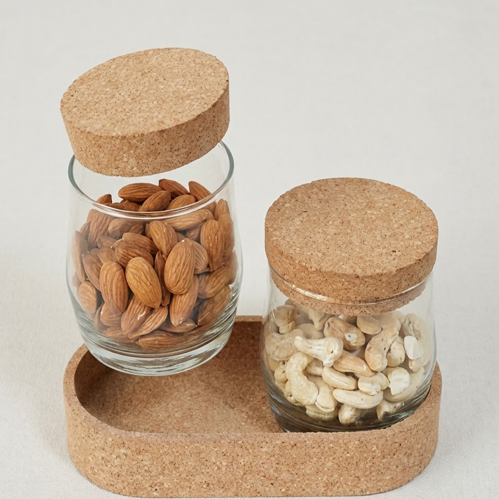 PAIVI Twin Jar Cork Tray Set - Image 4
