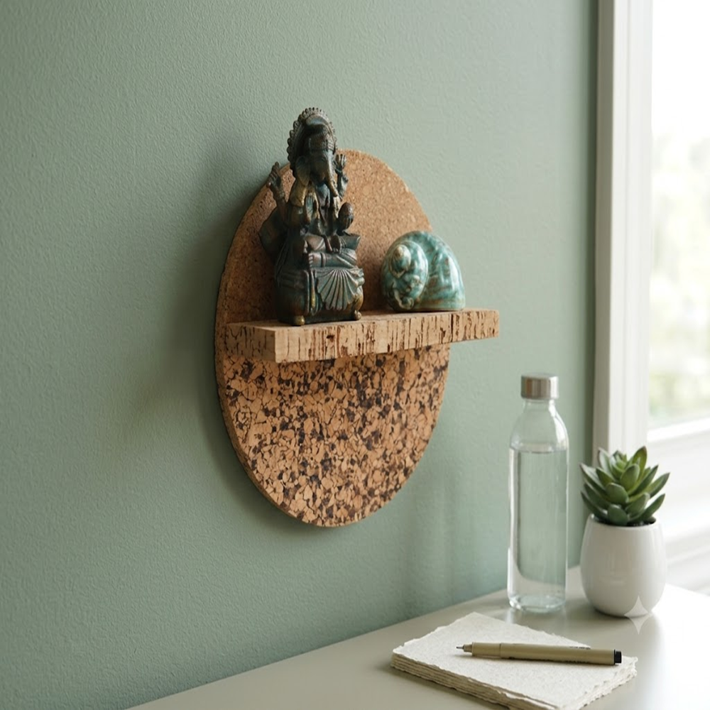 PAIVI Half-Moon Cork Wall Shelf - Image 2