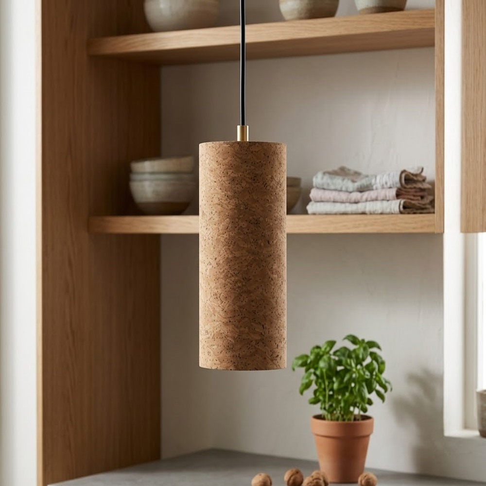 PAIVI Cork Cylinder Hanging Light - Image 3