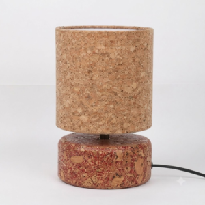 PAIVI Cork Cylinder Table Lamp with Rounded Cork Base