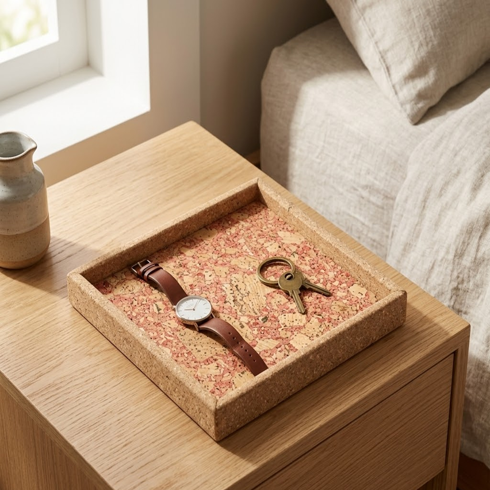 PAIVI Square Red Assiago Cork Serving Tray - Image 3