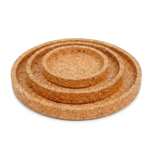 PAIVI Nested Round Cork Tray Set
