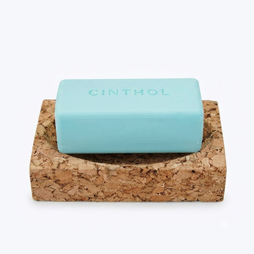 PAIVI Natural Cork Rectangular Soap Dish