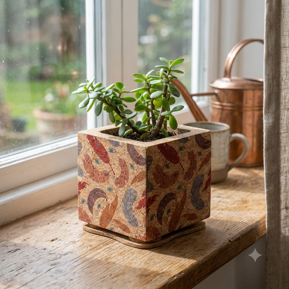 PAIVI Feather Print Cork Planter - Image 3