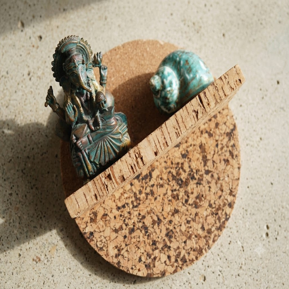 PAIVI Half-Moon Cork Wall Shelf - Image 3