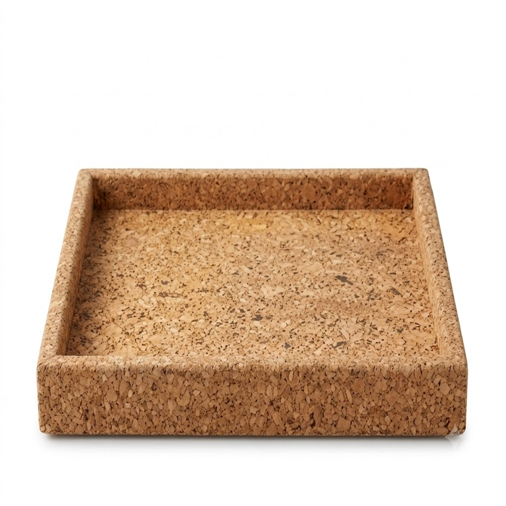 PAIVI Rustic Natural Square Cork Serving Tray