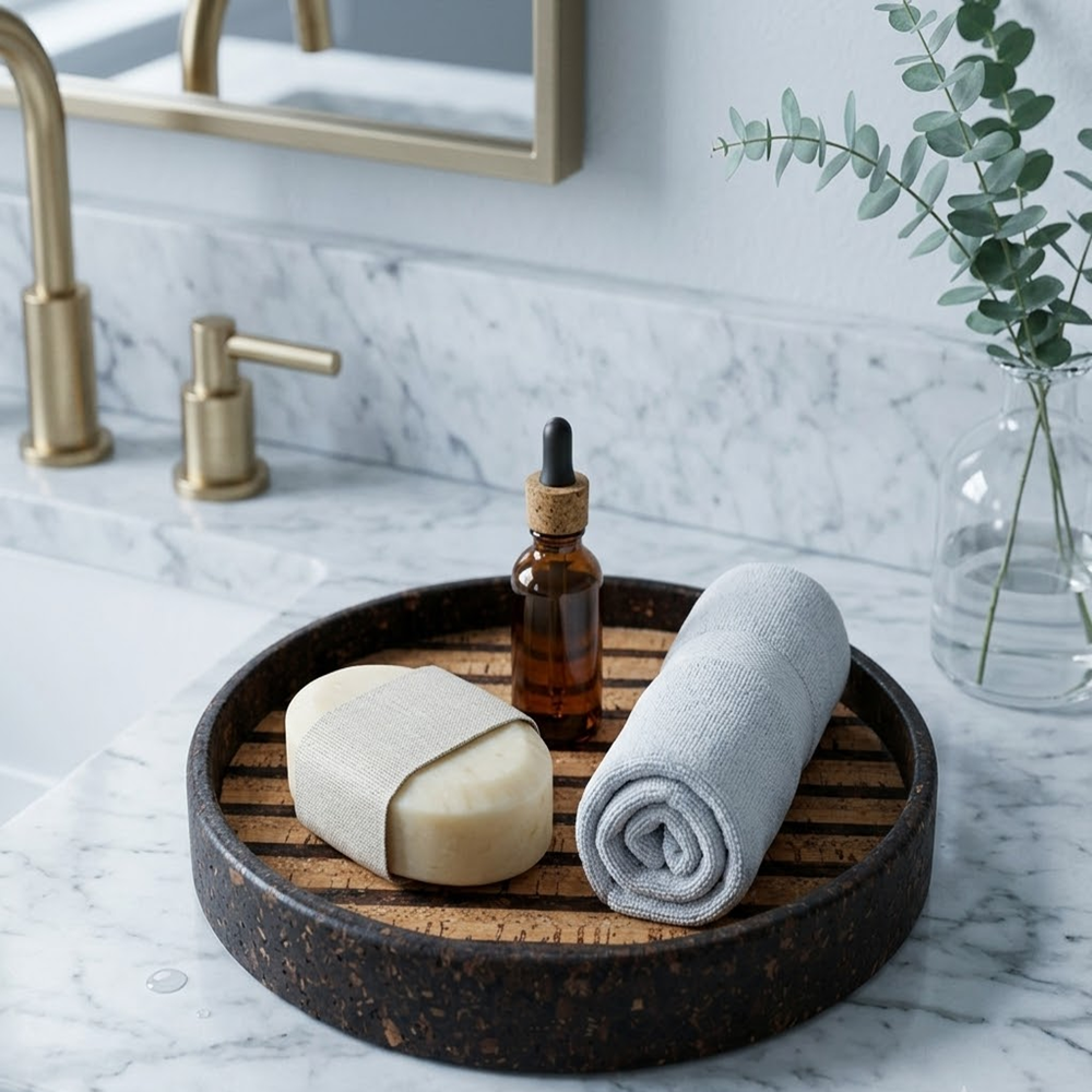 PAIVI Classic Stripe Round Cork Tray - Image 4
